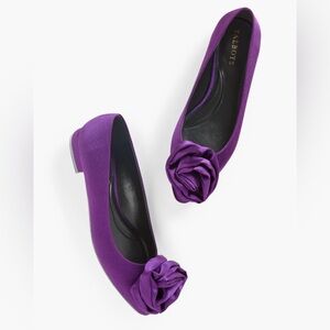 TALBOTS NWOT Edison Rose Satin Flats Purple Size 9M